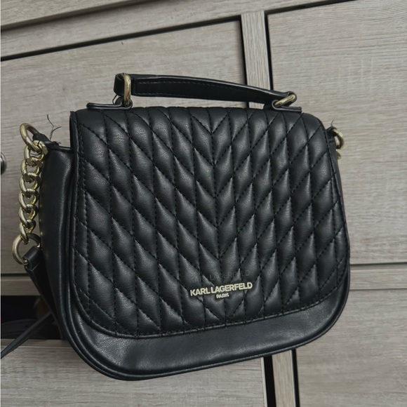 Karl Lagerfeld Handbags - Karl Lagerfeld Black Quilted Crossbody Bag